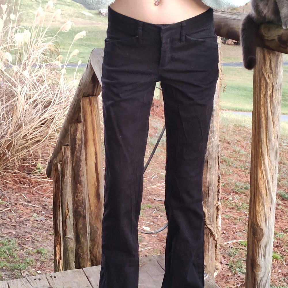 Dickies Women's Black Flare Low Rise Waist Y2K Pants